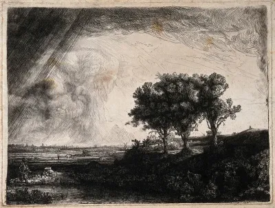 A storm over a Dutch landscape