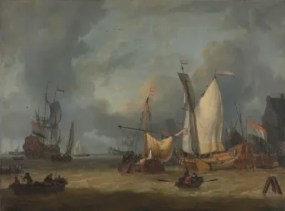 A Storm (Ships in the Harbor in a Stiff Breeze)