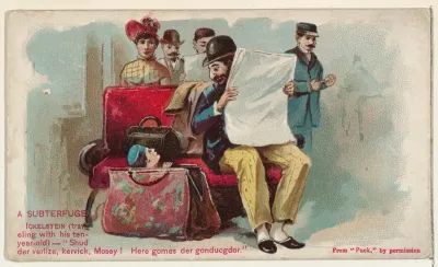 A Subterfuge, from the Snapshots from "Puck" series (N128) issued by Duke Sons & Co. to promote Honest Long Cut Tobacco