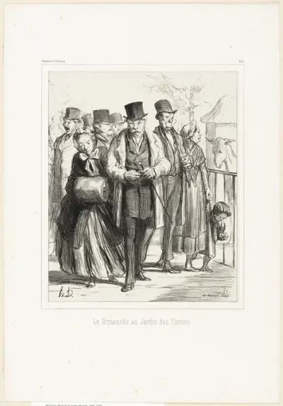 A Sunday in the botanical gardens, plate 320 from Souvenirs d’artistes