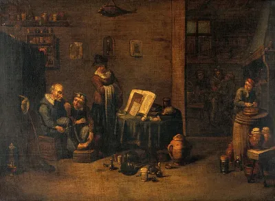 A surgeon operating on the foot
