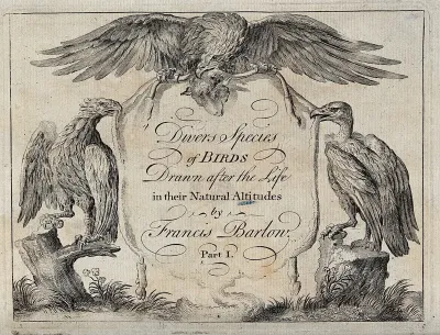 A title page illustrated with two eagles and a vulture holding a sheep's skin between them
