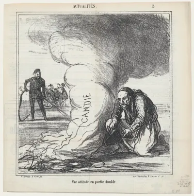 A treacherous attitude, from 'News of the day,' published in Le Charivari, October 4, 1867