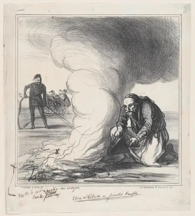 A treacherous attitude, from 'News of the day,' published in "Le Charivari"