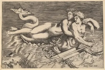 A Triton Carrying off a Nymph, from "Speculum Romanae Magnificentiae"
