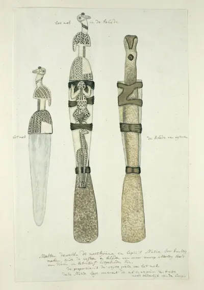 A Tswana or Kora knife with its sheath