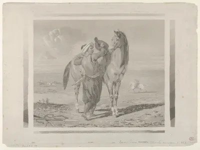 A Turk Saddling His Horse