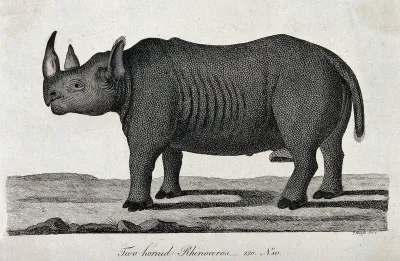 A two-horned rhinoceros