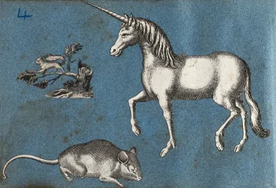 A unicorn, a squirrel and a mouse