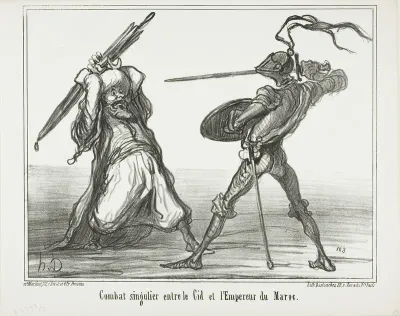 A Unusual Battle Between El Cid and the Emperor of Morocco, plate 117 from Actualités