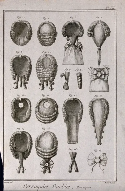 A variety of wigs