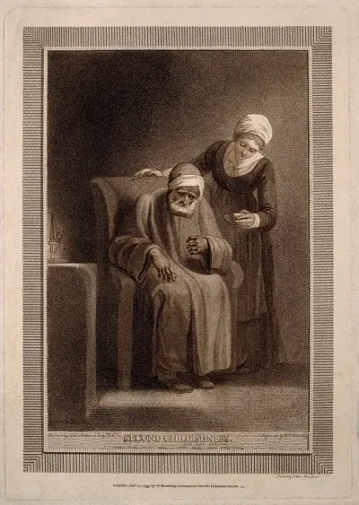 A very old man, suffering from senility