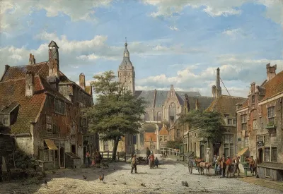 A view of the Hoogstraat towards the village church, Abcoude