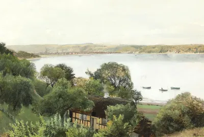 A view over a Danish bay in the summer time.