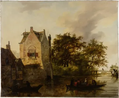 A Village Next to a Stretch of Water