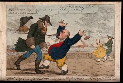 A windy day at Margate: a man accidentally bumping into another man, and knocking out his last tooth