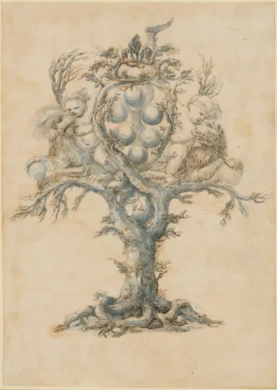 A Wine Decanter with Lions and Putti