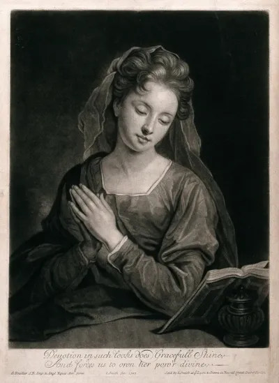 A woman at her devotions