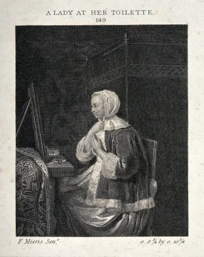 A woman at her toilet