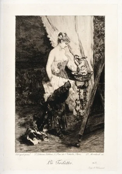 A woman at her toilet