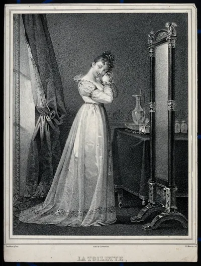 A woman at her toilet