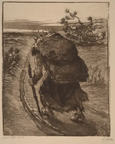 A Woman Carrying a Bundle of Sticks