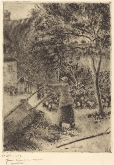 A Woman Emptying a Wheelbarrow (Femme vidant une brouette)