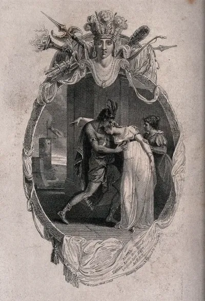 A woman faints and is supported by a man nearby
