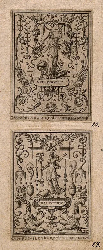 A woman holding the caduceus and a bunch of keys; representing dialectic