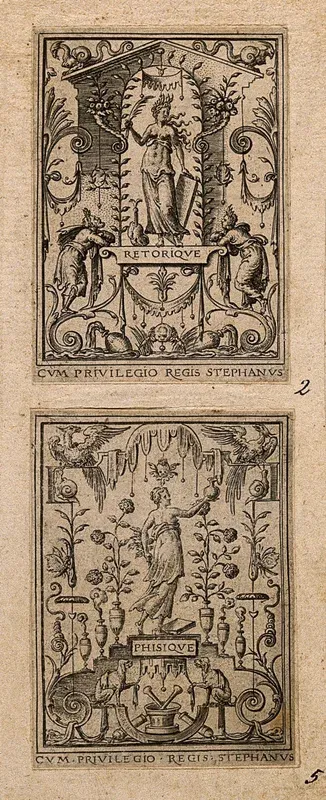 A woman holds up a jug; representing the study of nature