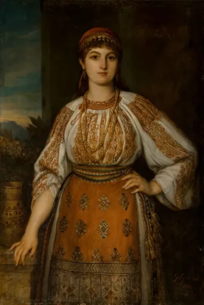 A woman in folk dress