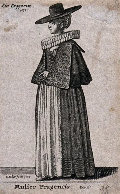 A woman in the costume of Prague