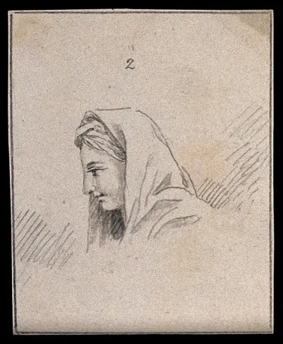 A woman lost in reflection: profile