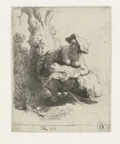 A Woman Making Water
