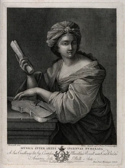 A woman personifying music