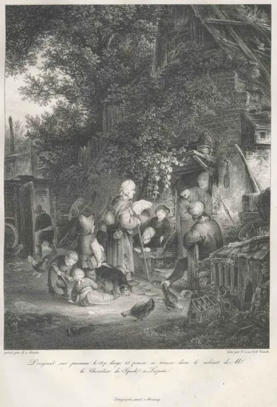 A Woman reading the News in front of a Cottage