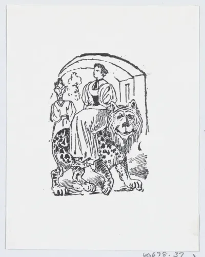 A woman riding on the back of a tiger