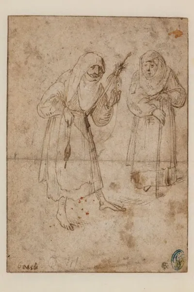 A Woman Spinning and an Old Woman