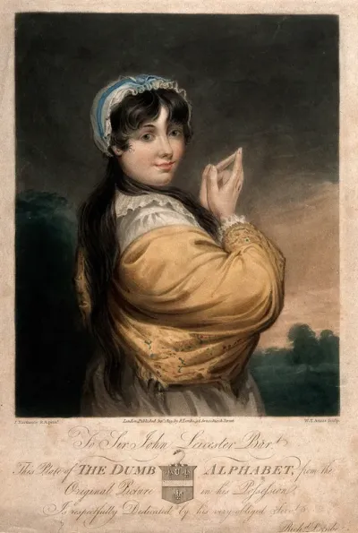 A woman using sign language