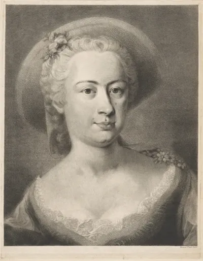 A  Woman Wearing a Straw Hat [Madame de Pompadour?]