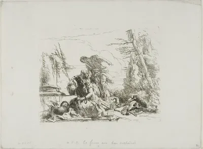 A Woman with her Arms in Chains and Four Other Figures, from Capricci