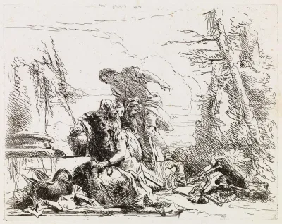 A Woman with Her Arms in Chains and Four Other Figures, from Vari Capricci