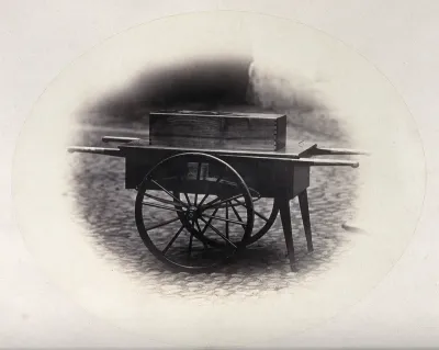 A wooden cart. Photograph by L. Haase after H.W. Berend, c. 1865