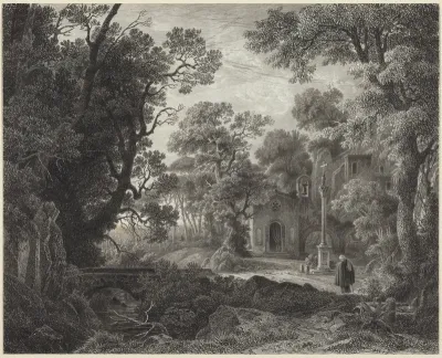 A Woodland Chapel at Evening