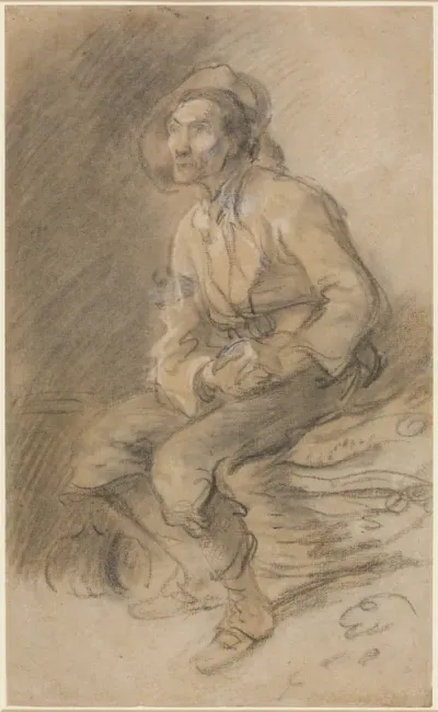 A Woodman Seated on a Bundle of Faggots