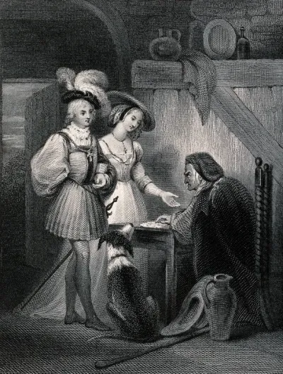 A young couple visit a fortune teller to have their future predicted