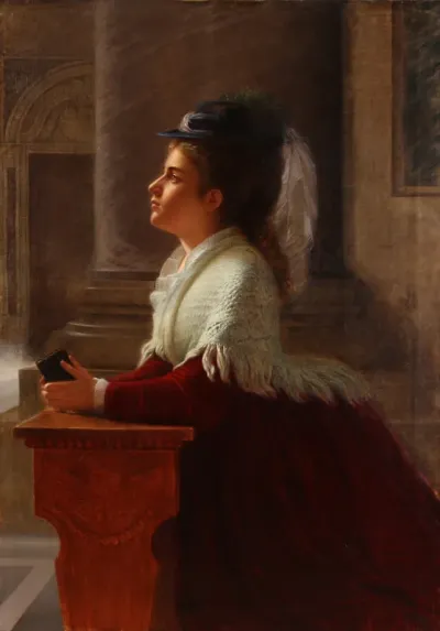 A young girl at church