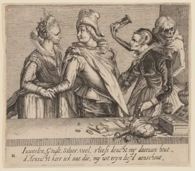 A Young Man between a Young Woman and an Old Woman, from Unequal Lovers