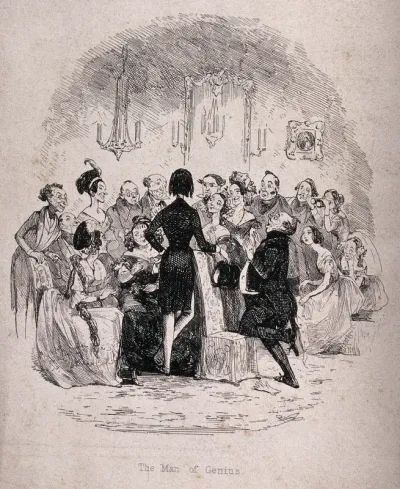 A young man of genius is holding a group of people enthralled by his conversation