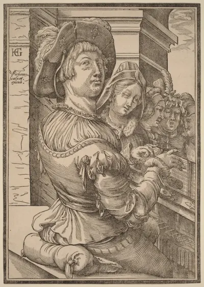 A Young Man Playing a Psalterium